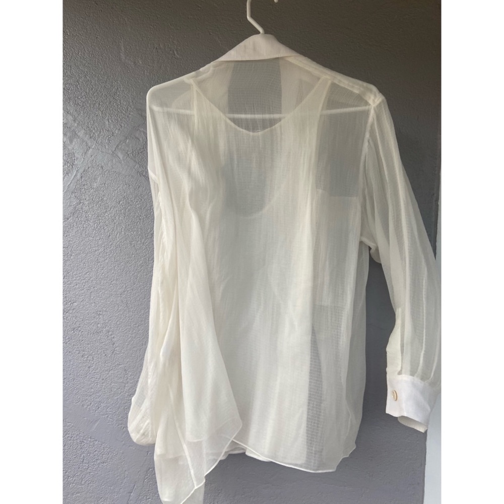 Chloe Women's Long Sleeve Collard Button Down Top with Tank Top - Size 34 - Picture 2 of 8